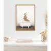 image:imageKate and Laurel Baby Donkey in Rustic Bathtub Framed Canvas Wall Art by Amy Peterson 18 x 24 Sylvie Natural Whimsical Animals Bathroom Art for Wall Decor Living Room Bedroom