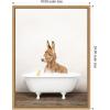 image:imageKate and Laurel Baby Donkey in Rustic Bathtub Framed Canvas Wall Art by Amy Peterson 18 x 24 Sylvie Natural Whimsical Animals Bathroom Art for Wall Decor Living Room Bedroom