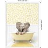 image:imageKate and Laurel Baby Elephant 6 in Cottage Yellow Bathtub Framed Canvas Wall Art by Amy Peterson 18 x 24 Sylvie White Whimsical Animals Bathroom Art for Wall Decor Living Room Bedroom