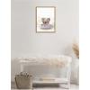 image:imageKate and Laurel Baby Elephant 6 in Spring Bathtub Framed Canvas Wall Art by Amy Peterson 18 x 24 Sylvie Natural Whimsical Animals Kids Nature Art for Wall Decor Living Room Bedroom