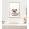 image:imageKate and Laurel Baby Elephant 6 in Spring Bathtub Framed Canvas Wall Art by Amy Peterson 18 x 24 Sylvie Natural Whimsical Animals Kids Nature Art for Wall Decor Living Room Bedroom