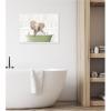 image:imageKate and Laurel Baby Elephant No3 in Fern Bath Framed Canvas Wall Art by Amy Peterson 24 x 18 Sylvie White Whimsical Animals Humor Nature Art for Wall Decor Living Room Bedroom