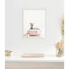 image:imageKate and Laurel Baby Zebra in Cottage Rose Bathtub Framed Canvas Wall Art by Amy Peterson 16 x 20 Sylvie Beaded White Whimsical Animals Art for Wall Decor Living Room Bedroom