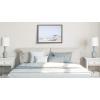 image:imageKate and Laurel Blake Pale Blue Life Guard Tower Framed Printed Glass Wall Art by Caroline Mint 18x24 Gray Coastal Art for Wall