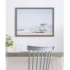 image:imageKate and Laurel Blake Pale Blue Life Guard Tower Framed Printed Glass Wall Art by Caroline Mint 18x24 Gray Coastal Art for Wall