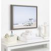 image:imageKate and Laurel Blake Pale Blue Life Guard Tower Framed Printed Glass Wall Art by Caroline Mint 18x24 Gray Coastal Art for Wall