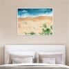 image:imageKate and Laurel Framed Canvas Wall Art Print A Day of Play Vibrant by Janet Meinke Lau 42 x 32 Sylvie White Frame Coastal Beach Art for Wall Decor