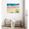 image:imageKate and Laurel Framed Canvas Wall Art Print A Day of Play Vibrant by Janet Meinke Lau 42 x 32 Sylvie White Frame Coastal Beach Art for Wall Decor