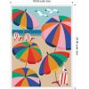 image:imageKate and Laurel Framed Canvas Wall Art Print Coastal Beach Umbrellas by Rachel Lee 18 x 24 Sylvie White Frame Coastal Beach Art for Wall Decor