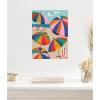 image:imageKate and Laurel Framed Canvas Wall Art Print Coastal Beach Umbrellas by Rachel Lee 18 x 24 Sylvie White Frame Coastal Beach Art for Wall Decor