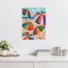 image:imageKate and Laurel Framed Canvas Wall Art Print Coastal Beach Umbrellas by Rachel Lee 18 x 24 Sylvie White Frame Coastal Beach Art for Wall Decor