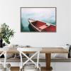 image:imageKate and Laurel Framed Canvas Wall Art Print Drifting in the Sky by Alicia Bock 33 x 23 Sylvie Walnut Frame Modern Contemporary Beach Art for Wall Decor