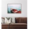 image:imageKate and Laurel Framed Canvas Wall Art Print Drifting in the Sky by Alicia Bock 33 x 23 Sylvie Walnut Frame Modern Contemporary Beach Art for Wall Decor