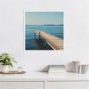 image:imageKate and Laurel Framed Canvas Wall Art Print Etang de Thau by Laura Evans 22 x 22 Sylvie White Frame Coastal Beach Art for Wall Decor