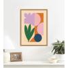image:imageKate and Laurel Framed Canvas Wall Art Print Flowers by Laura Moss 18 x 24 Sylvie Natural Frame Modern Contemporary Abstract Art for Wall Decor