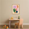 image:imageKate and Laurel Framed Canvas Wall Art Print Flowers by Laura Moss 18 x 24 Sylvie Natural Frame Modern Contemporary Abstract Art for Wall Decor