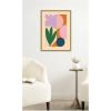 image:imageKate and Laurel Framed Canvas Wall Art Print Flowers by Laura Moss 18 x 24 Sylvie Natural Frame Modern Contemporary Abstract Art for Wall Decor