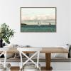 image:imageKate and Laurel Framed Canvas Wall Art Print Sail 6869 by Alicia Bock 33 x 23 Sylvie Walnut Frame Coastal Beach Art for Wall Decor