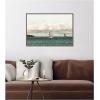 image:imageKate and Laurel Framed Canvas Wall Art Print Sail 6869 by Alicia Bock 33 x 23 Sylvie Walnut Frame Coastal Beach Art for Wall Decor
