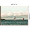image:imageKate and Laurel Framed Canvas Wall Art Print Sail 6869 by Alicia Bock 33 x 23 Sylvie Walnut Frame Coastal Beach Art for Wall Decor