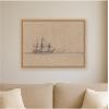 image:imageKate and Laurel Framed Canvas Wall Art Print Sketch of Ships Clarkson Stanfields by Nostalgia Prints 24 x 18 Sylvie Natural Frame Vintage Beach Art for Wall Decor