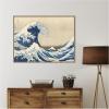 image:imageKate and Laurel Framed Canvas Wall Art Print The Great Wave Katsushika Hokusai by The Art Institute of Chicago 42 x 32 Sylvie Dark Gold Frame Vintage Beach Art for Wall Decor