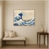 image:imageKate and Laurel Framed Canvas Wall Art Print The Great Wave Katsushika Hokusai by The Art Institute of Chicago 42 x 32 Sylvie Dark Gold Frame Vintage Beach Art for Wall Decor