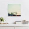 image:imageKate and Laurel Framed Canvas Wall Art Print Under the Umbrella by Laura Evans 22 x 22 Sylvie White Frame Coastal Beach Art for Wall Decor