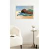 image:imageKate and Laurel Framed Canvas Wall Art Print Vitamin D by Mary Sparrow 24 x 18 Sylvie Beaded White Frame Coastal Beach Art for Wall Decor