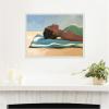 image:imageKate and Laurel Framed Canvas Wall Art Print Vitamin D by Mary Sparrow 24 x 18 Sylvie Beaded White Frame Coastal Beach Art for Wall Decor