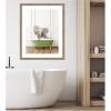 image:imageKate and Laurel Framed Wall Art Print Baby Elephant in Transitional Bathtub by Amy Peterson 20 x 26 Woodgrain Stripe Mocha Frame Whimsical Animal Art for Wall Decor34L x 27W