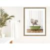 image:imageKate and Laurel Framed Wall Art Print Baby Elephant in Transitional Bathtub by Amy Peterson 20 x 26 Woodgrain Stripe Mocha Frame Whimsical Animal Art for Wall Decor34L x 27W