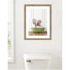 image:imageKate and Laurel Framed Wall Art Print Baby Elephant in Transitional Bathtub by Amy Peterson 20 x 26 Woodgrain Stripe Mocha Frame Whimsical Animal Art for Wall Decor26L x 20W