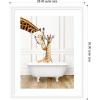 image:imageKate and Laurel Framed Wall Art Print Mother and Baby Giraffe in Traditional Vintage Bathtub by Amy Peterson 21 x 27 Oliver White Narrow Frame Whimsical Animal Art for Wall Decor35L x 28W