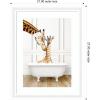 image:imageKate and Laurel Framed Wall Art Print Mother and Baby Giraffe in Traditional Vintage Bathtub by Amy Peterson 21 x 27 Oliver White Narrow Frame Whimsical Animal Art for Wall Decor27L x 21W
