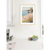 image:imageKate and Laurel Framed Wall Art Print Sunny Beach Day by Melloi Art Prints 20 x 26 Woodgrain Stripe Blonde Frame Coastal Beach Art for Wall Decor26L x 20W