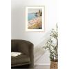 image:imageKate and Laurel Framed Wall Art Print Sunny Beach Day by Melloi Art Prints 20 x 26 Woodgrain Stripe Blonde Frame Coastal Beach Art for Wall Decor26L x 20W