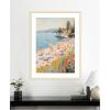 image:imageKate and Laurel Framed Wall Art Print Sunny Beach Day by Melloi Art Prints 20 x 26 Woodgrain Stripe Blonde Frame Coastal Beach Art for Wall Decor42L x 32W