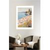 image:imageKate and Laurel Framed Wall Art Print Sunny Beach Day by Melloi Art Prints 20 x 26 Woodgrain Stripe Blonde Frame Coastal Beach Art for Wall Decor42L x 32W