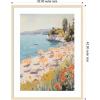 image:imageKate and Laurel Framed Wall Art Print Sunny Beach Day by Melloi Art Prints 20 x 26 Woodgrain Stripe Blonde Frame Coastal Beach Art for Wall Decor42L x 32W