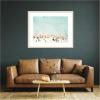 image:imageKate and Laurel Framed Wall Art Print Turquoise Beach from Above No 2 by Amy Peterson 26 x 26 Woodgrain Stripe Blonde Frame Coastal Beach Art for Wall DecorWoodgrain Stripe Blonde