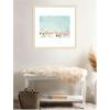 image:imageKate and Laurel Framed Wall Art Print Turquoise Beach from Above No 2 by Amy Peterson 26 x 26 Woodgrain Stripe Blonde Frame Coastal Beach Art for Wall DecorWoodgrain Stripe Blonde