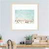 image:imageKate and Laurel Framed Wall Art Print Turquoise Beach from Above No 2 by Amy Peterson 26 x 26 Woodgrain Stripe Blonde Frame Coastal Beach Art for Wall DecorWoodgrain Stripe Blonde