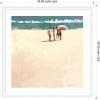 image:imageKate and Laurel Framed Wall Art Print afternoon meet up by Mary Sparrow 27 x 27 Oliver White Narrow Frame Coastal Beach Art for Wall Decor35L x 35W