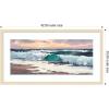 image:imageKate and Laurel Framed Wall Art Print roll tide by Mary Sparrow 42 x 22 Woodgrain Stripe Blonde Frame Coastal Beach Nature Art for Wall Decor42L x 22W