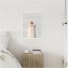 image:imageKate and Laurel Grotta Lighthouse Iceland Framed Canvas Wall Art by Crystal Lynn Collins 18 x 24 Sylvie White Coastal Beach Architecture Art for Wall Decor Living Room Bedroom