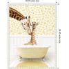 image:imageKate and Laurel Mother and Baby Giraffe in Cottage Yellow Bathtub Framed Canvas Wall Art by Amy Peterson 18 x 24 Sylvie Beaded White Whimsical Animals Bathroom Art for Wall Decor Living Room