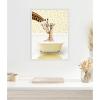image:imageKate and Laurel Mother and Baby Giraffe in Cottage Yellow Bathtub Framed Canvas Wall Art by Amy Peterson 18 x 24 Sylvie Beaded White Whimsical Animals Bathroom Art for Wall Decor Living Room