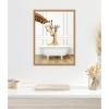 image:imageKate and Laurel Mother and Baby Giraffe in Traditional Vintage Bathtub Framed Canvas Wall Art by Amy Peterson 18 x 24 Sylvie Natural Whimsical Animals Bathroom Art for Wall Decor Living Room