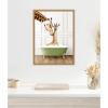 image:imageKate and Laurel Mother and Baby Giraffe in Transitional Bathtub Framed Canvas Wall Art by Amy Peterson 18 x 24 Sylvie Natural Whimsical Animals Humor Bathroom Art for Wall Decor Living Room